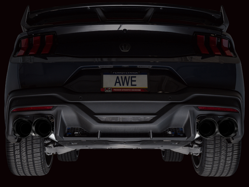 Ford Mustang Performance Exhaust - Rear - AWE Tuning - Cat-Back Track Edition - Diamond Black - `24-`27